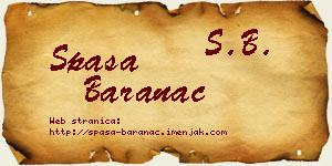 Spasa Baranac vizit kartica